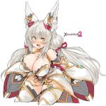  1girl alternate_breast_size breasts cat_girl large_breasts leotard long_hair nia_(blade)_(xenoblade) nia_(xenoblade) pointy_ears sachito silver_hair thighhighs xenoblade_chronicles_(series) xenoblade_chronicles_2 yellow_eyes 