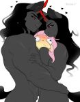  &lt;3 2020 anthro black_hair crossgender equid equine evehly female fluttershy_(mlp) friendship_is_magic fur group hair hasbro hi_res horn king_sombra_(mlp) long_hair male mammal mtf_crossgender my_little_pony nude pink_hair red_eyes self_paradox square_crossover unicorn yellow_body yellow_fur 