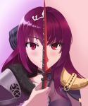 armor bodysuit breasts dress fate/grand_order fate_(series) feather_trim fur-trimmed_dress fur_trim gae_bolg hair_between_eyes headpiece holding holding_wand kumo_hulan large_breasts long_hair pauldrons polearm purple_dress purple_hair red_eyes scathach_(fate)_(all) scathach_(fate/grand_order) scathach_skadi_(fate/grand_order) shoulder_armor spear tiara wand weapon 