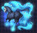  2020 ambiguous_gender blue_eyes blue_hair digital_media_(artwork) equid equine feral hair hooves horse mammal solo sorafoxyteils standing 