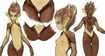  big_ears bioluminescence breasts brown_hair butt camel_toe clothed clothing fairy female flower flower_hair glowing hair humanoid looking_at_viewer model_sheet navel nipples not_furry partially_clothed plant plant_hair pseudo_hair simple_background small_breasts small_waist solo standing syvaron thigh_gap 