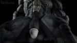  2020 3d_(artwork) balls black_body digital_media_(artwork) flaccid front_view genitals humanoid humanoid_genitalia humanoid_penis low-angle_view male marvel nude penis rayhuma solo standing symbiote venom_(marvel) 