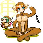  blush breath_of_fire breath_of_fire_v dr.p lin_(breath_of_fire) long_sleeves lowres monkey multiple_girls nina_(breath_of_fire_v) 