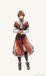  1boy blonde_hair copyright cravat final_fantasy final_fantasy_xvi full_body highres joshua_rosfield looking_at_viewer official_art puffy_sleeves simple_background solo square_enix standing 
