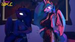  16:9 3d_(artwork) alcohol anthro beverage cigarette clothed clothing digital_media_(artwork) duo equid equine eye_contact female female/female folded_wings friendship_is_magic hasbro hi_res horn horse inside lidded_eyes looking_at_another mammal my_little_pony pony princess_celestia_(mlp) princess_luna_(mlp) senthaurekmern smile smoking source_filmmaker standing talking_to_another watermark widescreen wine wine_glass winged_unicorn wings 