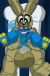  absurd_res anal anal_penetration animatronic anthro anthro_on_anthro blue_body bodily_fluids button_eyes canon_x_oc drooling duo fan_character five_nights_at_freddy&#039;s five_nights_at_freddy&#039;s_4 flaccid genitals green_body half-closed_eyes hi_res humanoid_genitalia humanoid_penis lagomorph leg_grab leporid machine male male/male male_penetrated male_penetrating male_penetrating_male mammal narrowed_eyes penetration penis plushie plushtrap_(fnaf) plushtrapboyuwu rabbit robot saliva saliva_on_face sharp_teeth simple_background size_difference spreading teeth text thick_thighs video_games 
