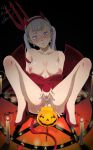  absurdres black_clover candy censored food halloween halloween_costume highres horns masturbation noelle_silva the_amazing_gambit white_hair wings 