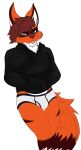  anthro black_clothing black_hoodie black_topwear briefs bulge clothing drawyourfursona fangs hi_res hoodie hoodie/briefs_meme hybrid ktdz13 male meme meme_clothing sabertooth_(anatomy) simple_background solo standing topwear underwear white_clothing white_underwear 