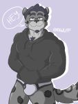  anthro black_clothing black_hoodie black_topwear briefs bulge clothing drawyourfursona felid hi_res hoodie hoodie/briefs_meme leopard male mammal meme meme_clothing pantherine rathwuff simple_background solo standing topwear underwear white_clothing white_underwear 