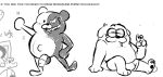  adventure_time balls belly cartoon_network danganronpa english_text flaccid genitals jake_the_dog male mammal monochrome monokuma penis sketch text torquewintress ursid 