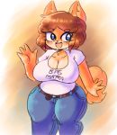  anthro big_breasts big_butt breasts butt canid canine canis chubby_female clothed clothing diippiid2004 domestic_dog female fur hi_res huge_breasts huge_butt june_(jinu) mammal mature_female open_mouth simple_background slightly_chubby solo thick_thighs wide_hips 