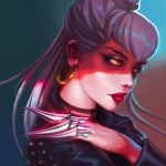  business_suit claws demon_girl earrings evelynn_(league_of_legends) eyelashes formal highres hoop_earrings jewelry league_of_legends makeup meisyren necklace silver_hair succubus suit the_baddest_evelynn yellow_eyes 