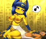  2020 absurd_res animal_crossing ankha_(animal_crossing) anthro anthro_penetrated ashraely big_breasts big_butt biped blue_hair bodily_fluids breasts butt chair_position clothing curvy_figure domestic_cat domination duo egyptian felid feline felis female female_domination female_on_top female_penetrated fingers from_behind_position fur genital_fluids genitals hair half-closed_eyes headdress hi_res hieroglyphics huge_breasts human human_on_anthro human_penetrating human_penetrating_anthro humanoid_genitalia interspecies lying male male/female male_on_bottom male_penetrating male_penetrating_female mammal narrowed_eyes nintendo nipples nude on_bottom on_top orgasm penetration pink_nipples sex simple_background sitting submissive submissive_male thick_thighs uraeus vaginal vaginal_penetration video_games villager_(animal_crossing) voluptuous wide_hips yellow_body yellow_fur 