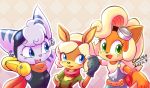  activision anthro bandicoot blue_body blue_eyes blue_fur brown_body brown_fur coco_bandicoot crash_bandicoot_(series) crossover cute_face eyewear felid feline female fur goggles green_eyes group hand_behind_head happy hi_res jak_and_daxter kemono lombax mammal marsupial mustelid naughty_dog open_mouth ottsel prosthetic prosthetic_limb ratchet_and_clank rift_apart_lombax sony_corporation sony_interactive_entertainment stripes tess_(jak_and_daxter) video_games 