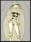  black_border border contrapposto gen_7_pokemon grey_background hand_on_hip highres no_humans okame_nin pheromosa pokemon pokemon_(creature) simple_background solo standing ultra_beast 