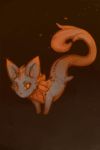  ambiguous_gender big_ears chest_tuft felid feline feral grey_body looking_at_viewer mammal orange_eyes portals_of_phereon solo split_form syvaron tuft 