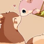  &lt;3 1:1 2020 biped blush brown_body brown_fur duo eyes_closed feral fur furret ke_mo_suke kissing nintendo pink_body pink_fur pok&eacute;mon pok&eacute;mon_(species) shiny_pok&eacute;mon simple_background video_games 