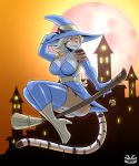  broom digital_media_(artwork) fan_character felid flying halloween hi_res holidays magic_user mammal pantherine spoopy stogiegoatarts tiger witch 