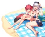  2girls bikini hololive houshou_marine kakage shirogane_noel sunglasses swimsuit 