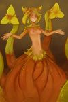  animal_humanoid breasts brown_eyes female green_hair hair humanoid immobile leaf leaf_hair legless looking_at_viewer navel nipples pigtails plant plant_hair portals_of_phereon pseudo_hair short_hair small_breasts solo syvaron 