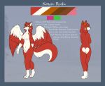  &lt;3 absurd_res anthro blep breasts butt canid canine fangs feathered_wings feathers female fluffy fluffy_tail fox fur genitals hair half-vampire heterochromia hi_res koyu_ruh lil_randum looking_at_viewer mammal model_sheet nipples nude pussy red_body red_feathers red_fur red_hair solo standing text tongue tongue_out white_body white_fur wings 
