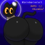  1:1 2020 bubble butt domestic_cat english_text felid feline felis female google google_doodle halloween holidays looking_at_viewer looking_back magic_cat_academy mammal momo_(google) solo spindapixelart text thick_thighs underwater water yellow_sclera 