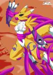  anthro breasts canid canine digimon digimon_(species) female fox genitals hi_res mammal nipples penetration pussy renamon restrained solo tentacle_in_pussy tentacle_penetration tentacles vaginal vaginal_penetration wight-troox 