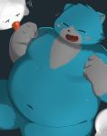  2020 anthro belly blue_body blue_fur bodily_fluids cheek_tuft crying eyes_closed facial_tuft fur group head_tuft hi_res inner_ear_fluff kemono male mammal moosh navel nintendo oracle_of_ages oracle_of_seasons overweight overweight_male scared tears the_legend_of_zelda trail_arnak tuft ursid video_games white_body white_fur 