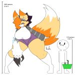  1:1 ambiguous_gender big_breasts blue_eyes bodily_fluids breasts canid canine claws clothed clothing female footwear fox hi_res jhenightfox julie_(jhenightfox) looking_at_another mammal simple_background size_difference socks sweat thick_thighs white_background 