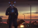  2020 anthro black_nose brown_body brown_fur canid canine clothed clothing digital_media_(artwork) eyebrows eyelashes fox fur koul male mammal solo standing 