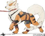  arcanine balls bdsm canid canine chastity_(disambiguation) chastity_cage chastity_device collar cuffs_(disambiguation) drac_(dracwarrior) english_text facial_piercing feral genitals harness leash male mammal nintendo nose_piercing nose_ring piercing pok&eacute;mon pok&eacute;mon_(species) salonkitty solo text url video_games 