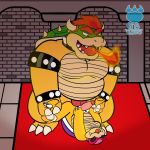  1:1 2020 absurd_res anal anthro balls belly bowser bunnybara duo erection eyewear genitals hi_res koopa koopaling male male/male mario_bros nintendo overweight overweight_male penis roy_koopa scalie sex sunglasses tongue tongue_out video_games 