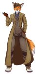  absurd_res alpha_channel anthro black_body black_fur blue_eyes brown_hair canid canine clothed clothing fluffy fluffy_tail fox fur hair hi_res holding_object male mammal multicolored_body multicolored_fur open_mouth open_smile orange_body orange_fur raynadkins smile solo teeth white_body white_fur 