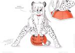  anthro breasts butt cheetah collar collar_only felid feline female food fruit genitals halloween halloween_2020 holidays mammal nude paws plant pumpkin pussy solo tirashanks_(artist) vanilla_(tirashanks) 