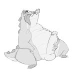  alligator alligatorid anthro balls black_and_grey bodily_fluids crocodilian drooling erection fan_character genitals glorper half-closed_eyes hand_on_leg hand_on_thigh hi_res looking_pleasured looking_up male monochrome narrowed_eyes penis pleasured reptile saliva scalie sitting sketch slightly_chubby smile snout solo spines spread_legs spreading 