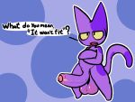  2020 animal_crossing anthro balls big_balls big_penis bob_(animal_crossing) crossed_arms domestic_cat erection felid feline felis genitals male mammal nintendo nude penis rabblet simple_background solo text video_games 