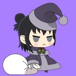  1girl alternate_costume chibi full_body marui_hitoha meme mitsudomoe padoru serious 