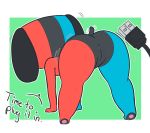  all_fours animate_inanimate anthro anus bent_over big_butt butt cable canid dialogue english_text female flat_chested genitals mammal nintendo nintendo_switch nude pawpads plug pussy rear_view short_stack simple_background smolseto solo switch_dog text thick_thighs usb usb_cable video_games wide_hips 