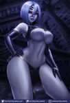  abs animal_humanoid arachnid arachnid_humanoid arthropod arthropod_humanoid big_breasts breasts female hi_res humanoid looking_at_viewer luminyu midriff monster_girl_(genre) monster_musume multi_eye rachnera_arachnera_(monster_musume) red_eyes solo spider_humanoid text under_boob url wide_hips 