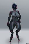  &lt;3 2:3 anthro athletic avioylin big_breasts breasts curvy_figure digitigrade female hourglass_figure humanoid looking_at_viewer machine nude reflection robot screen screen_face simple_background solo standing synthetic thick_thighs visor 