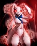  absurd_res anthro big_breasts blood bodily_fluids bow_tie breasts clothing costume female five_nights_at_freddy&#039;s five_nights_at_freddy&#039;s:_security_breach glowing glowing_eyes hi_res human jaynatorburudragon knife lagomorph leporid mammal nipple_outline nude rabbit solo thick_thighs vanny_(fnaf) video_games wide_hips 