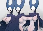  2020 arthropod big_breasts breasts clothing digital_media_(artwork) eyes_closed fecharis female group hollow_knight humanoid insect mantis mantis_lord nipples non-mammal_breasts one_eye_closed scas simple_background team_cherry video_games wink 
