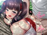  diletta japanese_clothes miko nipples no_bra nopan open_shirt original sex skirt_lift tagme_(artist) 