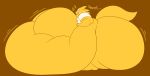  alphys anthro belly big_belly big_breasts big_butt bodily_fluids breasts butt chubby_cheeks clothing english_text eyewear featureless_breasts female flying_sweatdrops glasses half-closed_eyes hi_res huge_breasts huge_butt huge_thighs hyper hyper_belly hyper_breasts hyper_butt immobile kurohachuurui lizard love_handles mostly_nude narrowed_eyes non-mammal_breasts reptile restricted_palette scales scalie side_view simple_background sitting solo sound_effects sweat sweatdrop text thick_tail thick_thighs tongue tongue_out topwear torn_clothing torn_topwear undertale video_games yellow_body yellow_scales 