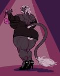 absurd_res anthro big_breasts big_butt big_muscles breasts butt clothed clothing dress felid female footwear greasymojo hi_res high_heels huge_butt huge_muscles mammal mature_female muscular muscular_anthro muscular_female no_underwear pantherine purse shoes solo thick_thighs 