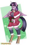  absurd_res anthro anthrofied aquadango christmas clothed clothing equid female friendship_is_magic gift hi_res holidays horn mammal my_little_pony solo twilight_sparkle_(mlp) winged_unicorn wings 
