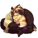  1:1 2020 alpha_channel anthro blush brown_body brown_fur canid canine fur humanoid_hands kemono male mammal nanadragon4 overweight overweight_anthro overweight_male raccoon_dog simple_background sitting solo tanuki transparent_background 