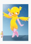  antlers blush cartoon_network clothing fairy female gloves handwear hi_res horn legwear penny_fitzgerald signature solo sparkles stockings the_amazing_world_of_gumball ultama_lokshar_(artist) wings yellow_body yellow_skin young 