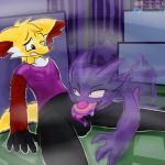  atomicmeta bottomless canid canine clothed clothing delphox fog fox ghost girly haunter male male/male mammal nintendo oral pok&eacute;mon pok&eacute;mon_(species) redwin_blazeson scared slime spirit video_games 