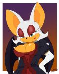  anthro big_breasts blood bodily_fluids breasts chiropteran eyeshadow fangs female halloween hi_res holidays lipstick makeup mammal medieval_clothing rouge_the_bat solo sonic_the_hedgehog_(series) sspore vampire victorian wings 